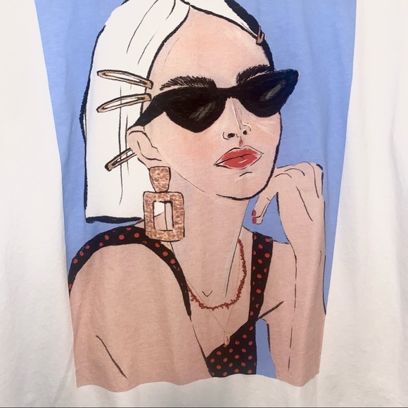 ZARA Graphic Print T-shirt Size XL - Picture 2 of 3